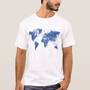 Denim-Weltkarte T-Shirt