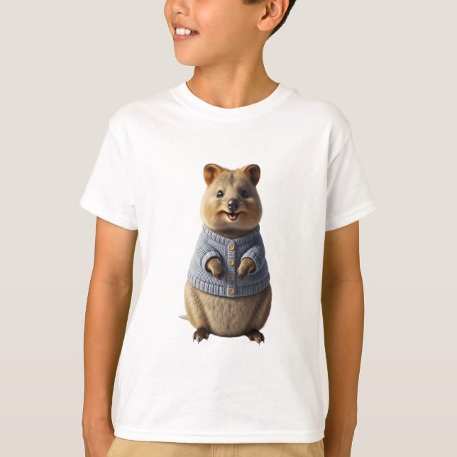 Denim-Weste Capybara Kinder T-Shirt (Vorderseite)
