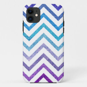 Denim-Zickzack Pastellweiß iPhone 11 Hülle