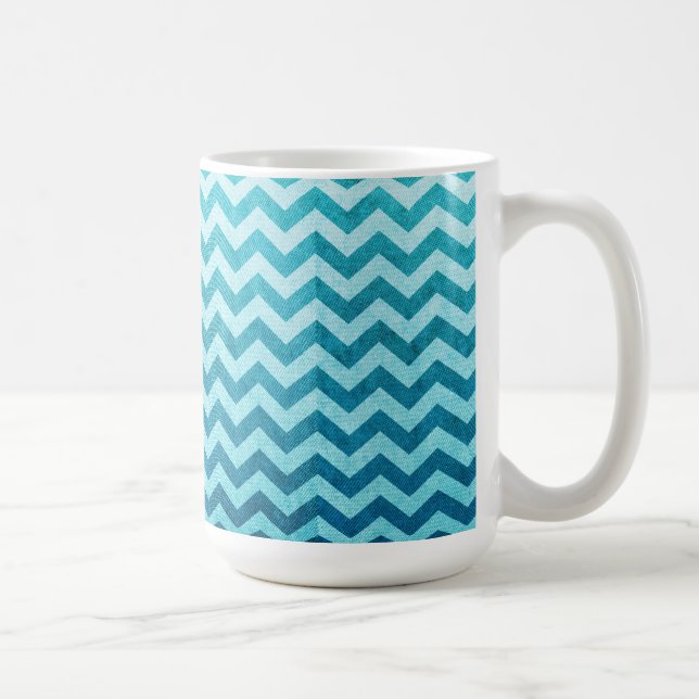 Denim Zickzack von Shirley Taylor Kaffeetasse (Rechts)