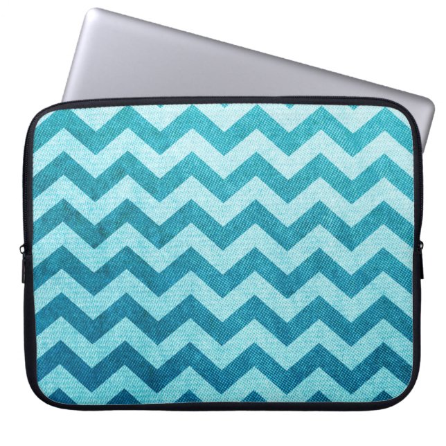 Denim Zickzack von Shirley Taylor Laptopschutzhülle (Vorderseite)