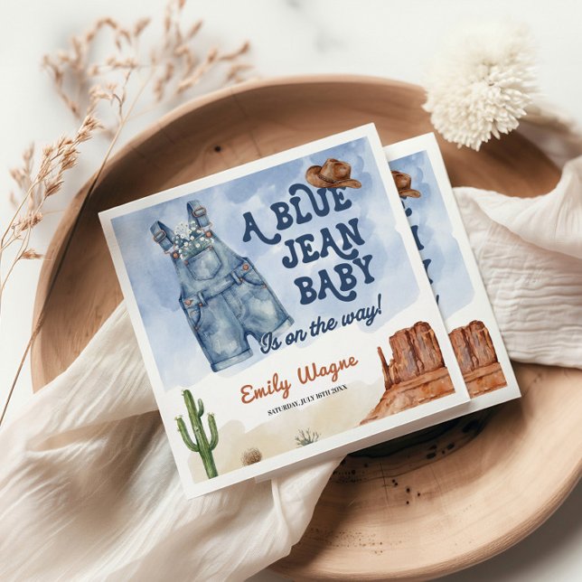 Denimblaue Jeans-Babyparty Serviette (Von Creator hochgeladen)