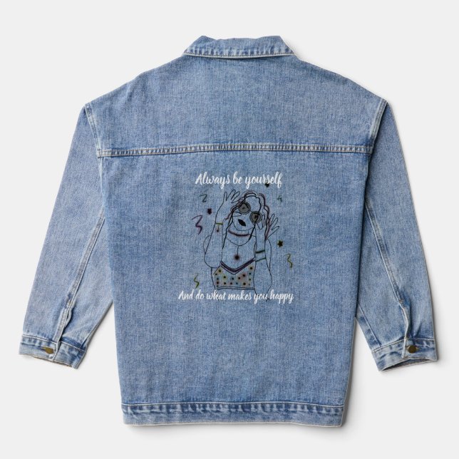 Denimjacke Sei du selbst  Jeansjacke (Rückseite)