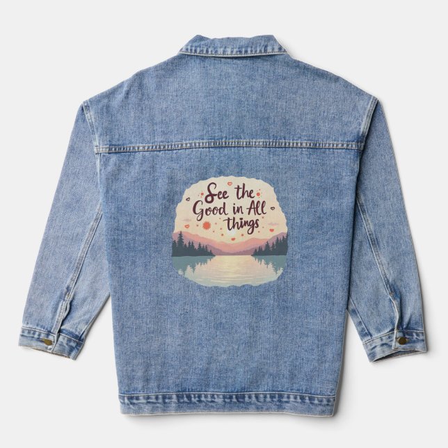 Denimjacke Sieh die guten Dinge Jeansjacke (Rückseite)