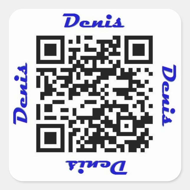 Denis QR Code Personalisiert NAME Aufkleber (Vorderseite)