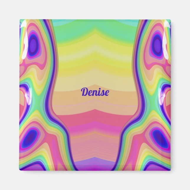 DENISE ~ Abstraktes Muster ~ mehrfarbig ~ Magnet (Vorne)