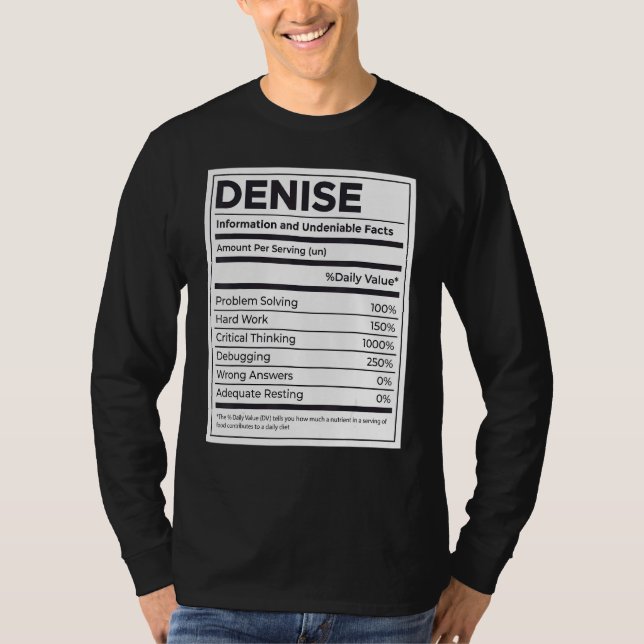 Denise Nutrition Information Problem lösen T-Shirt (Vorderseite)