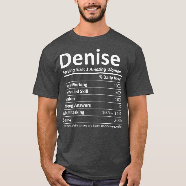 DENISE Nutrition Personalisiert Name Funny Gift T-Shirt (Vorderseite)