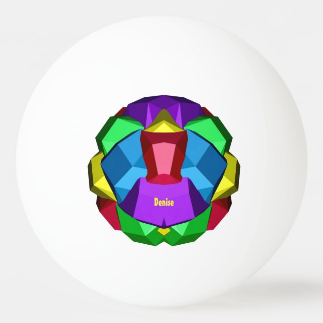 DENISE ~ POLYHEDRON ~ Multicolored ~ Tischtennisball (Rückseite)