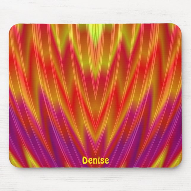 DENISE ~ Rot, Gelb und Lila Mousepad (Vorne)