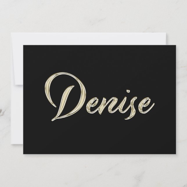 Denise white gold Handwriting Karte (Vorderseite)