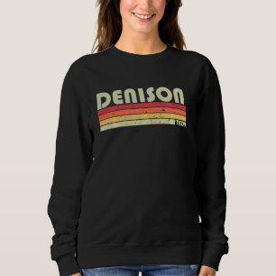 Denison Tx Texas Funny City Zuhause Roots Retro 70 Sweatshirt