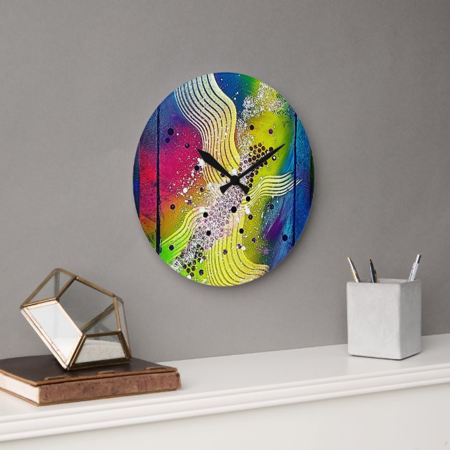 DENK AN Christèle Chabrette Große Wanduhr (Büro)