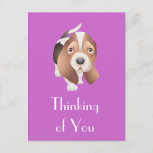 Denk an Dich Basset Hound Welpe Postkarte