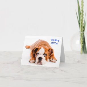 Denk-an-dich-Bulldogge-Grußkarte Karte