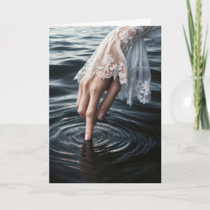 Denk an Dich Hand berührt Wasser Karte