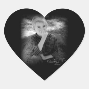 Denk an Dich Herz Foto Aufkleber