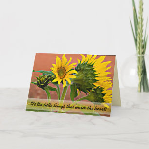 Denk-an-Dich Sonnenblumenknospen-Blüten-Foto Karte