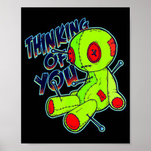 Denk-an-dich-Voodoo-Puppe Halloween Valentinstag Poster