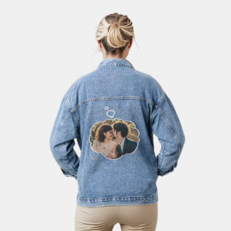 Denkbare weiße Form leicht Personalisiertes Foto Jeansjacke