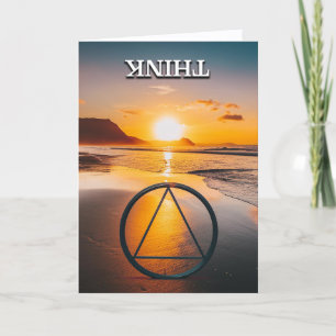 DENKE AA Slogan Strand bei Sonnenaufgang Karte
