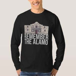 Denke an den Alamo Text San Antonio Mission Libe T-Shirt