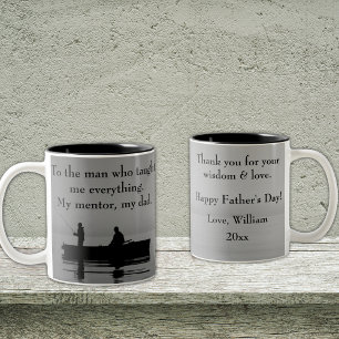 Denke an den Vater dieses Vatertags. Zweifarbige T Tasse