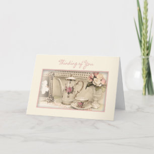 DENKE AN DICH - Vintage-Teeservice Karte