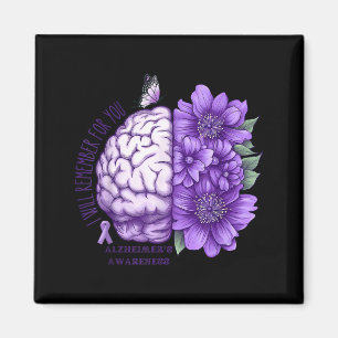 Denke an die Alzheimer-Aufklärungsblumen für dich Magnet