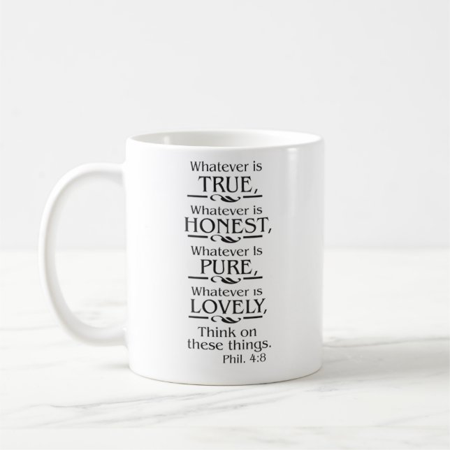 Denke an diese Dinge Kaffeetasse (Links)