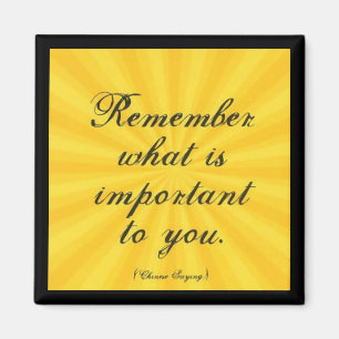 "Denke daran, was für dich wichtig ist." Magnet