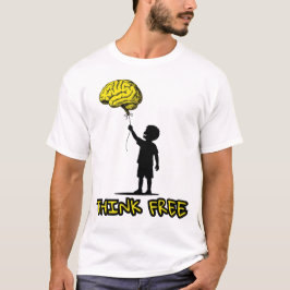 Denke frei – Minimalistische Gehirn-Ballon-Illustr T-Shirt