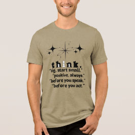 Denke groß, fange klein an, positives Zitat Motiv Tri-Blend Shirt