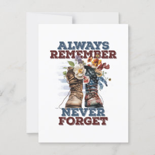 Denke immer daran, den Memorial Day 2025 niemals z Postkarte