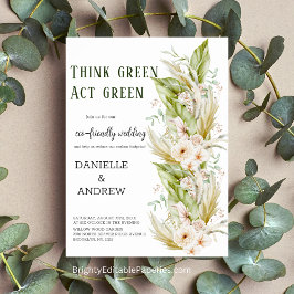 Denke ökologisch Act Green Öko Friendly Wedding Po Poster