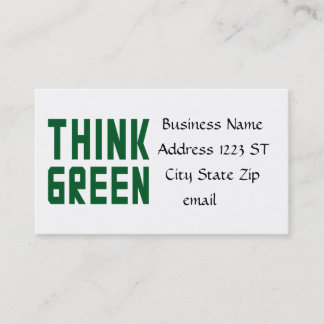 Denke ökologisch Business Cards Visitenkarte