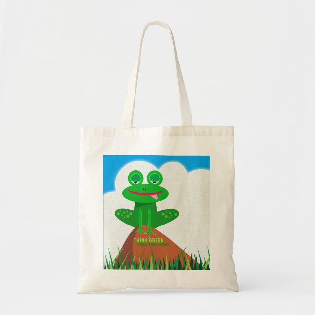 Denke ökologisch Froggy Tote Bag Tragetasche (Vorne)