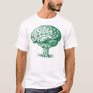 Denke ökologisch-Gehirn-Baum T-Shirt