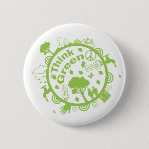 Denke ökologisch-Knopf Button