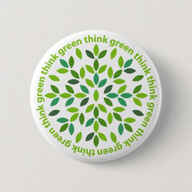 Denke ökologisch-Knopf Button (Vorderseite)