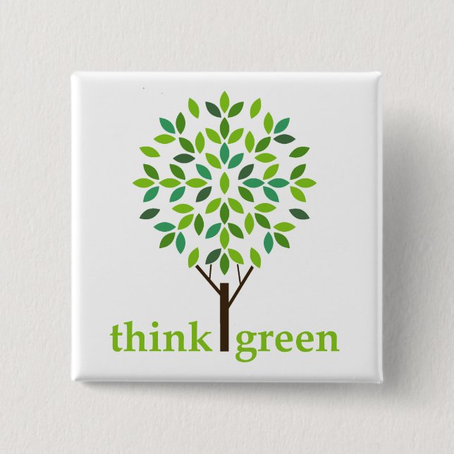 Denke ökologisch-Knopf Button (Vorderseite)