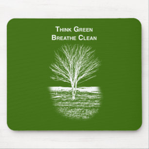 Denke ökologisch Maus-Pad (weißer Text) Mousepad
