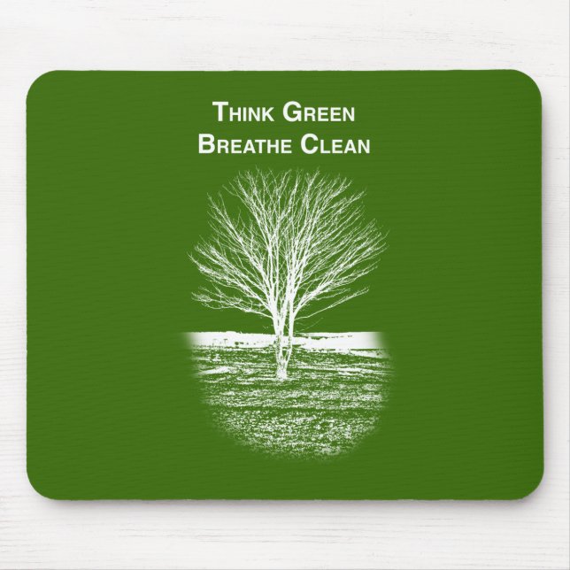 Denke ökologisch Maus-Pad (weißer Text) Mousepad (Vorne)