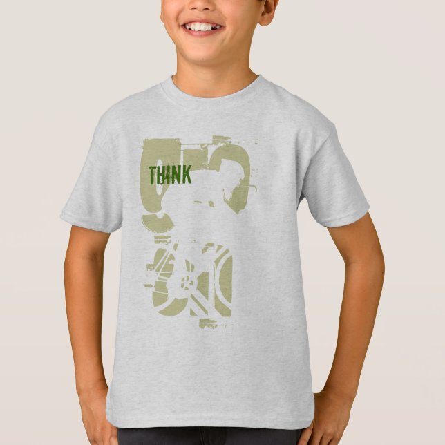 Denke ökologisch T - Shirt (Vorderseite)