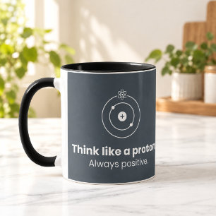 Denke wie ein Proton Schwarzer Kombi-Becher Tasse