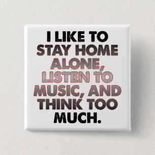 Denke zu viel Lustiger Introvertierter Button Abze