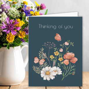 Denken an dich Botanische Wildblume Boho Dankeskarte