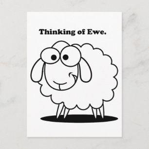 Denken an Ewe Lamb Sheep Niedlichen Cartoon Postkarte