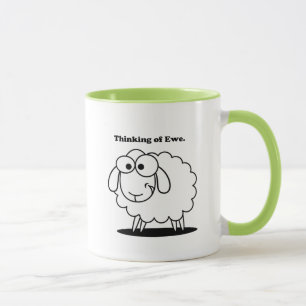 Denken an Ewe Lamb Sheep Niedlichen Cartoon Tasse