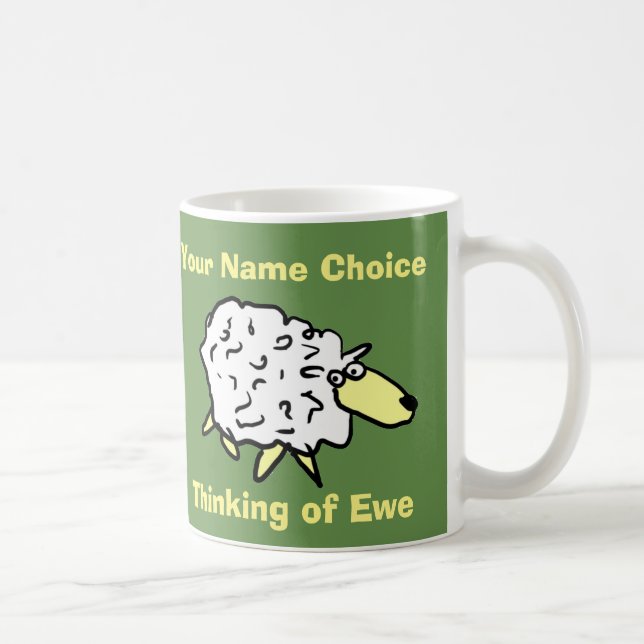 Denken an Ewe - mit Personalisiertem Namen Tasse (Rechts)